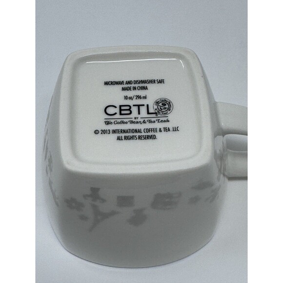 Set of 3 Coffee Bean & Tea Leaf Square Mugs 10, 8, 4oz Ceramic Multi Color - Picture 5 of 11